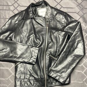 Kids Cherokee Black Faux Leather Jacket Large